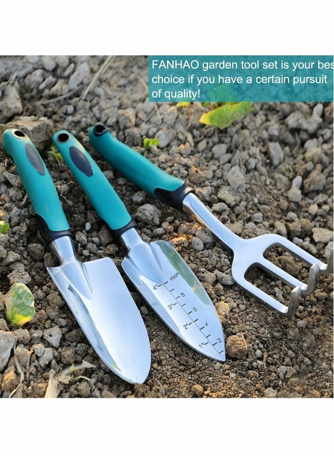 Generic Garden Tools Set, Heavy Duty Gardening Tools Cast Aluminum with Soft Rubberized Non-Slip Handle, Durable Garden Hand Tools Garden Gifts for Men Women 3 Piece - Image 5