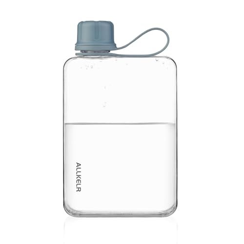 ALLKELR Portable Flat Water Bottle,BPA Free Reusable Tritan Plastic Travel Cup,Lightweight Leakproof Slim Water Bottle Fits Purse,Backpacking, Hiking (Blue, 17 oz) - Image 1