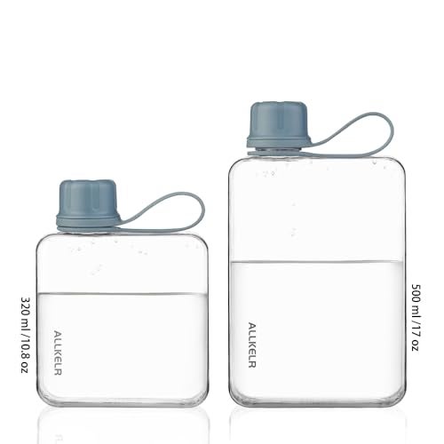 ALLKELR Portable Flat Water Bottle,BPA Free Reusable Tritan Plastic Travel Cup,Lightweight Leakproof Slim Water Bottle Fits Purse,Backpacking, Hiking (Blue, 17 oz) - Image 4