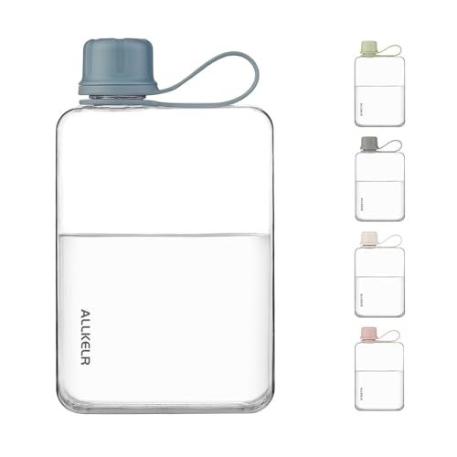 ALLKELR Portable Flat Water Bottle,BPA Free Reusable Tritan Plastic Travel Cup,Lightweight Leakproof Slim Water Bottle Fits Purse,Backpacking, Hiking (Blue, 17 oz) - Image 3