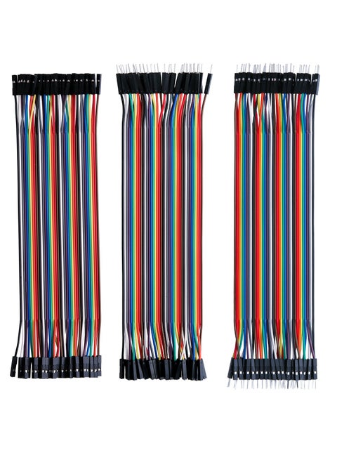 120pcs Multicolored Dupont Wire Breadboard Jumper Ribbon Cables Kit Compatible With Arduino Projects