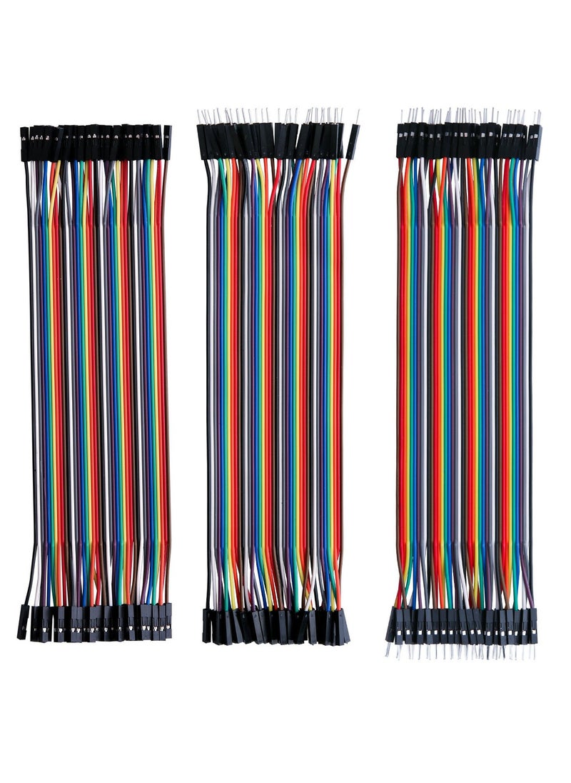 120pcs Multicolored Dupont Wire Breadboard Jumper Ribbon Cables Kit Compatible With Arduino Projects