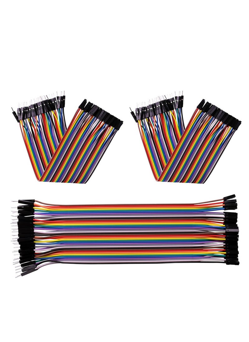 120pcs Multicolored Dupont Wire Breadboard Jumper Ribbon Cables Kit Compatible With Arduino Projects