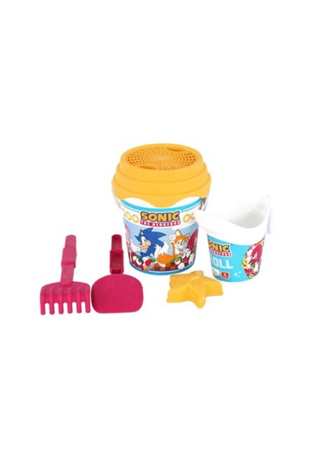 MONDO Sonic The Hedgehog Kids Beach Bucket Toy Set – 6 Pieces, Sand Toys with Bucket, Rake, Shovel, Watering Cup & Starfish Mold for Toddlers - Image 4