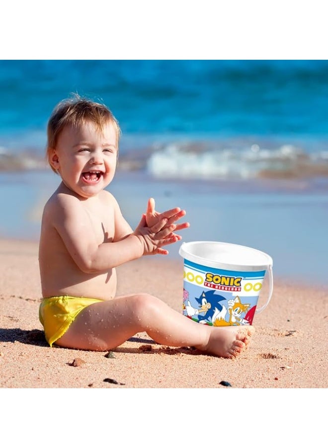MONDO Sonic The Hedgehog Kids Beach Bucket Toy Set – 6 Pieces, Sand Toys with Bucket, Rake, Shovel, Watering Cup & Starfish Mold for Toddlers - Image 5