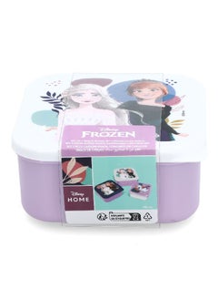 STOR 3-Piece Frozen Theme Square Shaped Plastic Nesting Snack Box Set Multicolour 6 x 12 x 12 cm  - Image 1