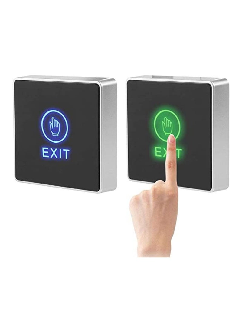 EUROMAX - Door Touch Exit Release Unlock Button Switch Panel LED Light for Door Access Control System with blue indicator light ,NO/COM output contact - Image 1
