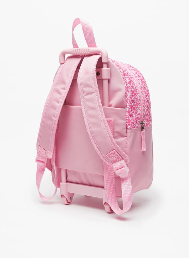 Disney Minnie Mouse Print Trolley Backpack with Retractable Handle - 34x25x12 cm