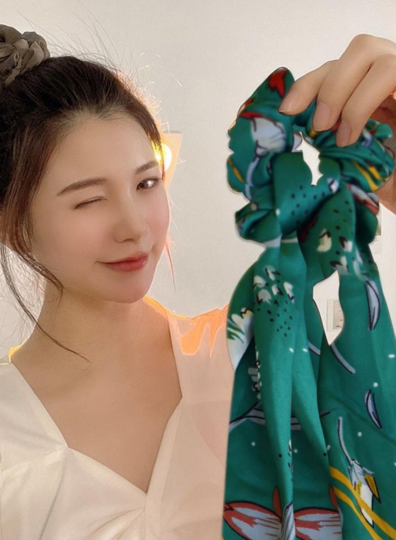Alissa 1-Pcs Ribbon Bow Scrunchies Hair Bands Scarf - Image 4