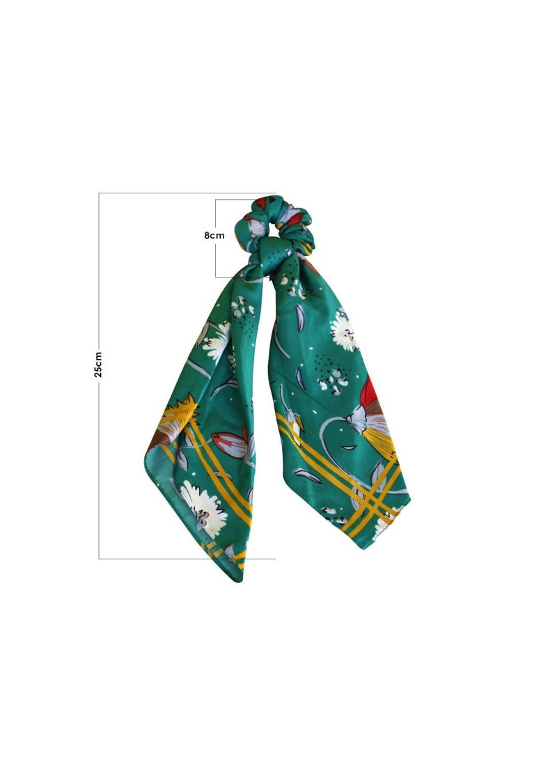 Alissa 1-Pcs Ribbon Bow Scrunchies Hair Bands Scarf - Image 2