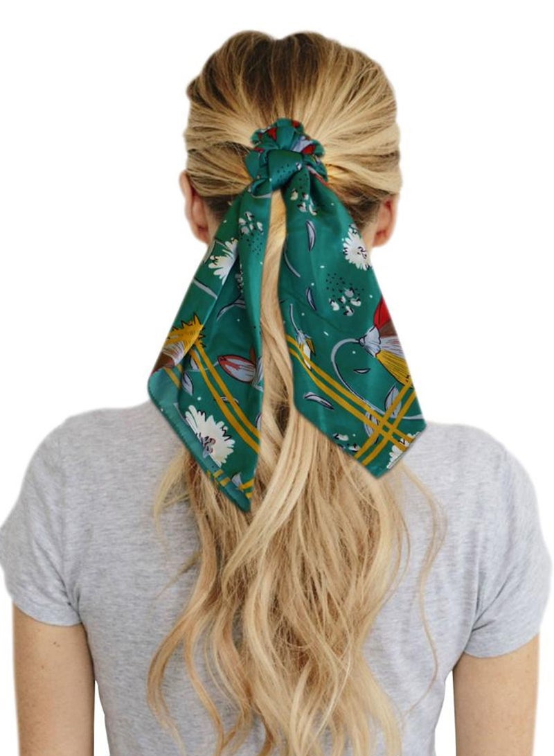 Alissa 1-Pcs Ribbon Bow Scrunchies Hair Bands Scarf - Image 3