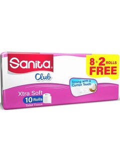 Sanita Club Toilet Tissue Embossed Pack Of 10 Roll 2 Ply