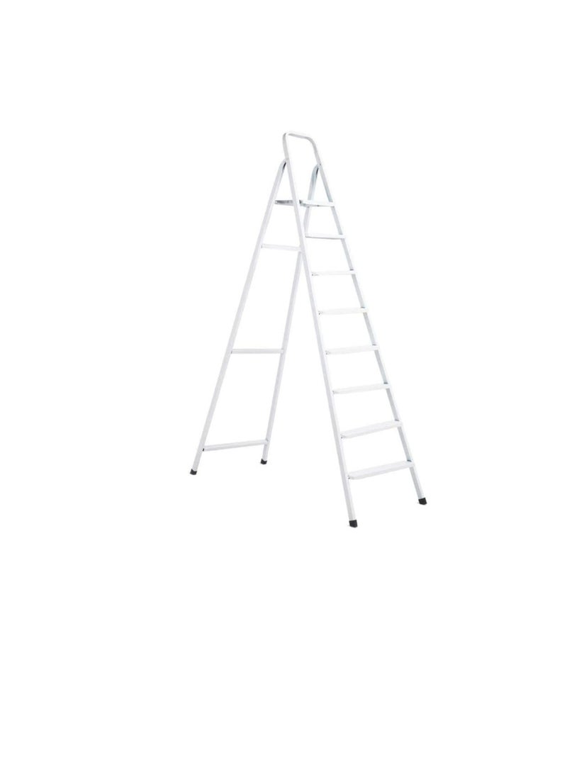 ROBUSTLINE Robustline Heavy Duty Steel Ladder, Ultra Stable Folding Ladder. (8 Step, White)  - Image 2