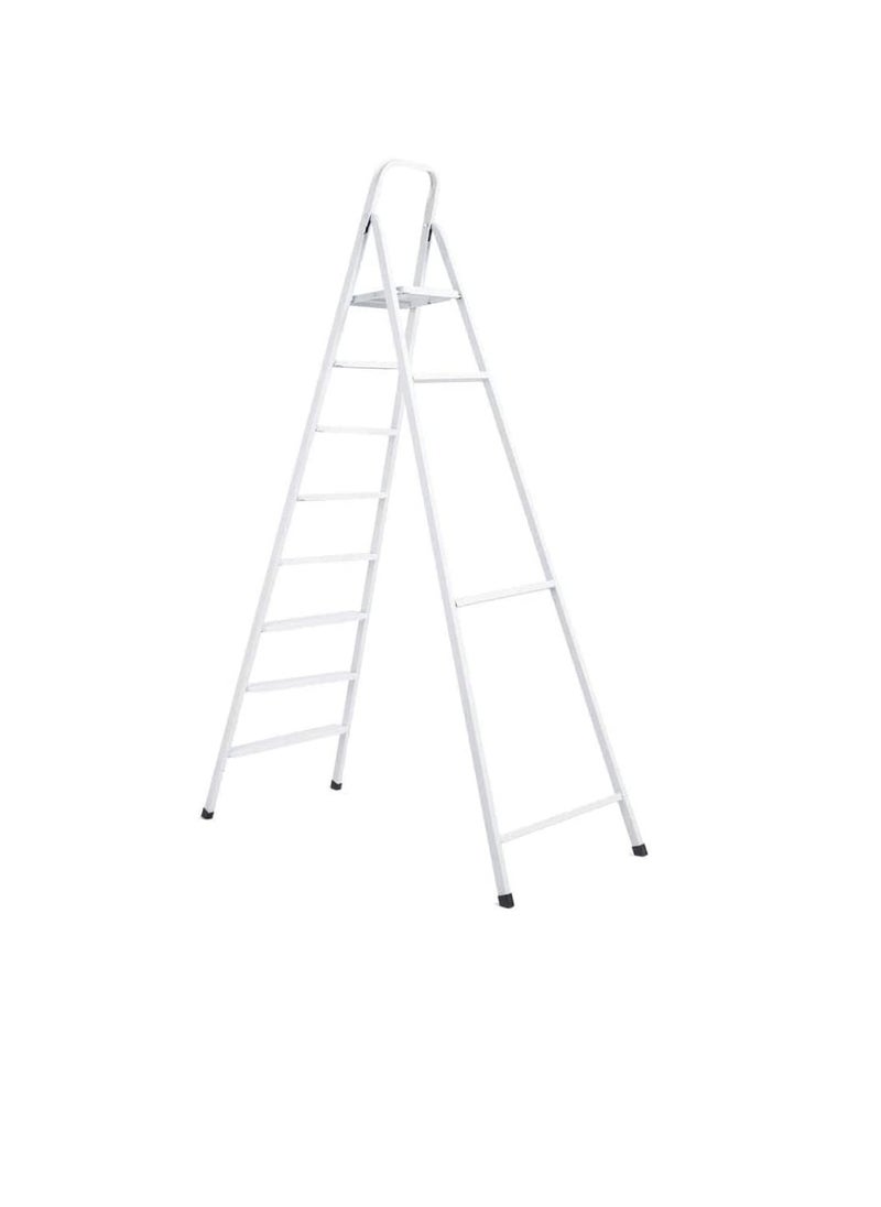 ROBUSTLINE Robustline Heavy Duty Steel Ladder, Ultra Stable Folding Ladder. (8 Step, White)  - Image 3