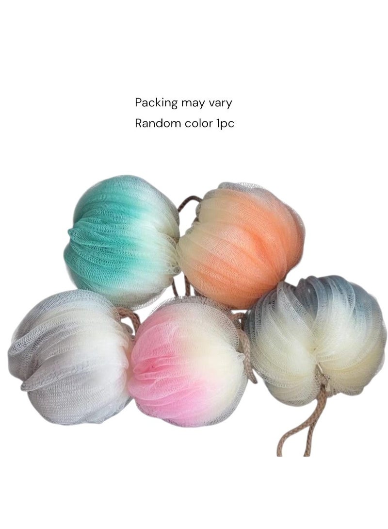 ليفة استحمام شبكية ملونة - لوفا ناعمة لتقشير وتنظيف الجسم بفعالية - ليفة استحمام فاخرة للرجال والنساء، تمنحك رغوة غنية وبشرة ناعمة - لون عشوائي قطعه واحده
