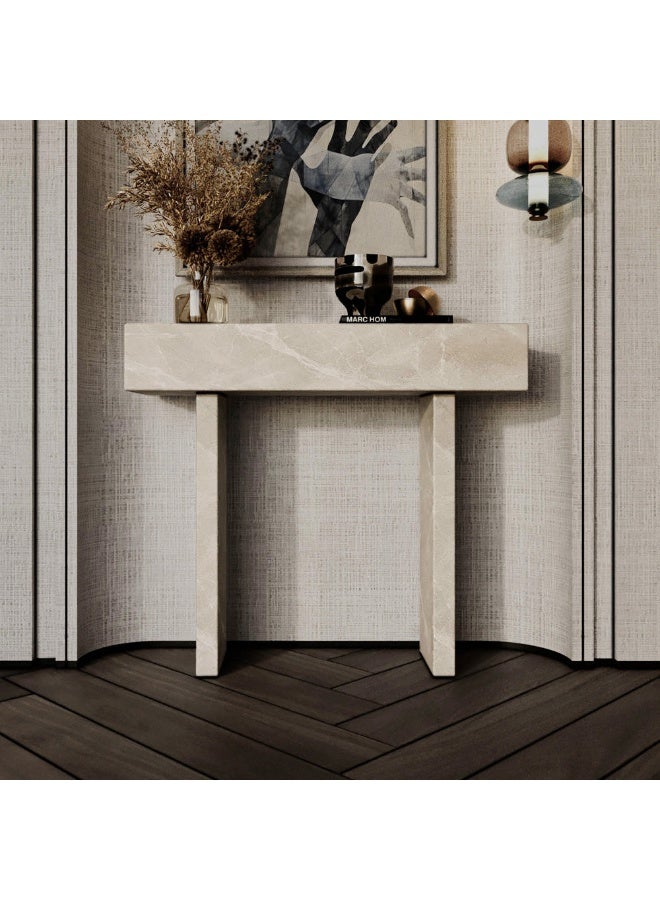 Al Home Spanish Off-White Marble Console Table By Alhome 100x80 cm - Image 3