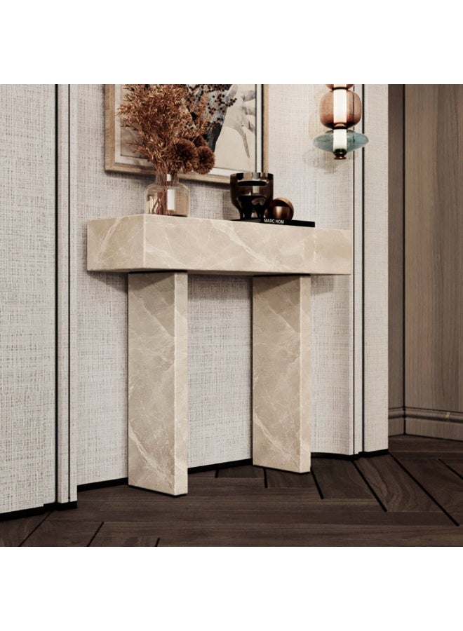 Al Home Spanish Off-White Marble Console Table By Alhome 100x80 cm - Image 1