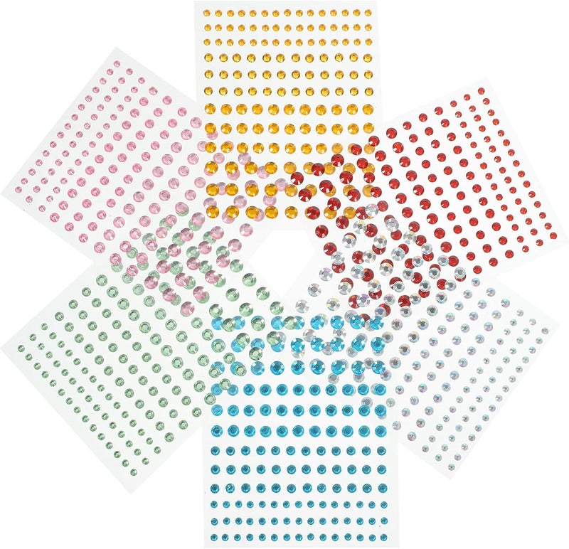ملصقات أحجار الراين اللاصقة للوجه 6 ألوان إكسسوارات حرف يدوية للماكياج الاحتفالي وتزيين الجسم - Image 1