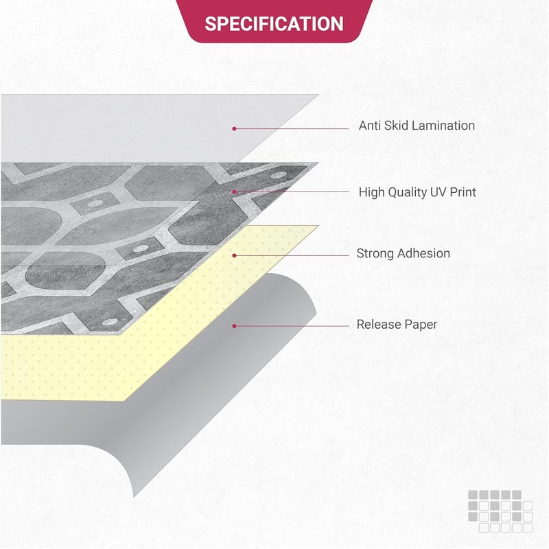 MOSAICOWALL Mosaicowall DIY Peel and Stick Self Adhesive Floor Tiles for Kitchen Living Room Matte Flooring Tile FST0116 X 6 Inches Pack of 12  - Image 4