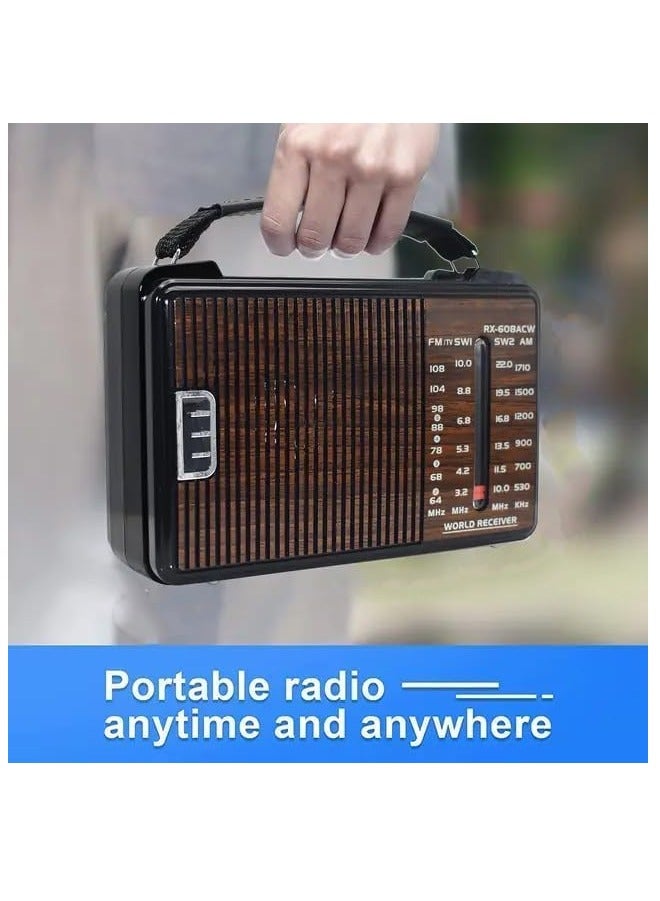 جولون راديو جولون كلاسيكى يعمل بالكهرباء متعدد الموجات RX-608ACW – استقبال AM/FM/SW1/SW2 – عالي الحساسية – هوائي طويل – أسود - Image 2