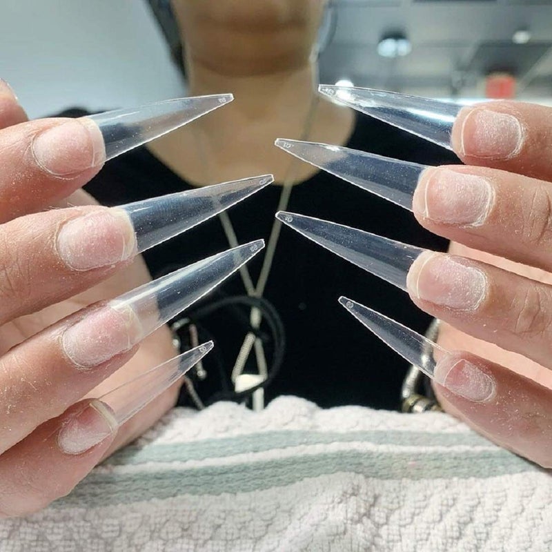YIMART 500pcs Acrylic Medium Long Stiletto Nail Tips Easy Coffin Nails Sharp False Nail Art Tips For Nails Salon (Natural) - Image 4