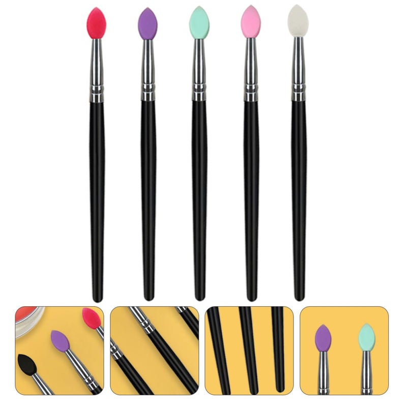 5pcs Women Makeup Brush with Handles Lightweight Face Beauty Tools for Powder Eyeshadow Contouring Portable for Travel and Daily Use - Image 4