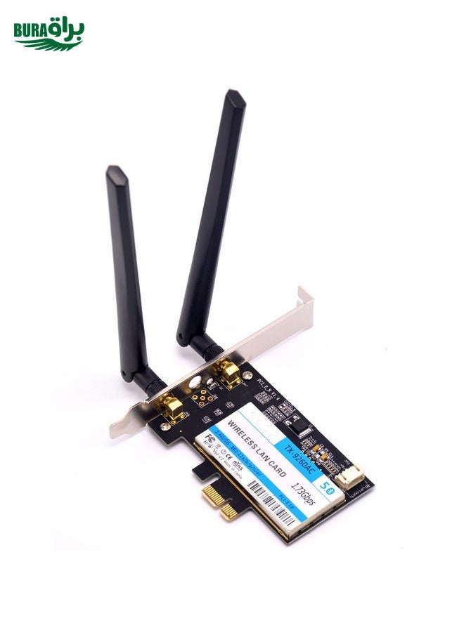 BURAQ TX-9260AC Wireless-AC Dual Band 802.11ac 1730Mbps Desktop PCI-e WiFi Adapter + Bluetooth 5.0 WLAN Network Card for Intel 9260ac  - Image 1