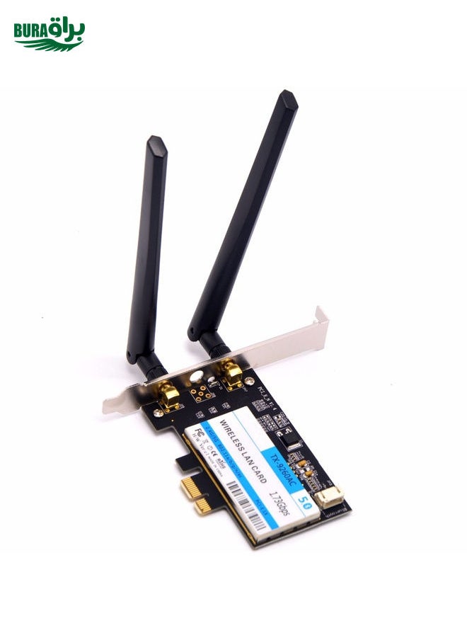 BURAQ TX-9260AC Wireless-AC Dual Band 802.11ac 1730Mbps Desktop PCI-e WiFi Adapter + Bluetooth 5.0 WLAN Network Card for Intel 9260ac  - Image 2
