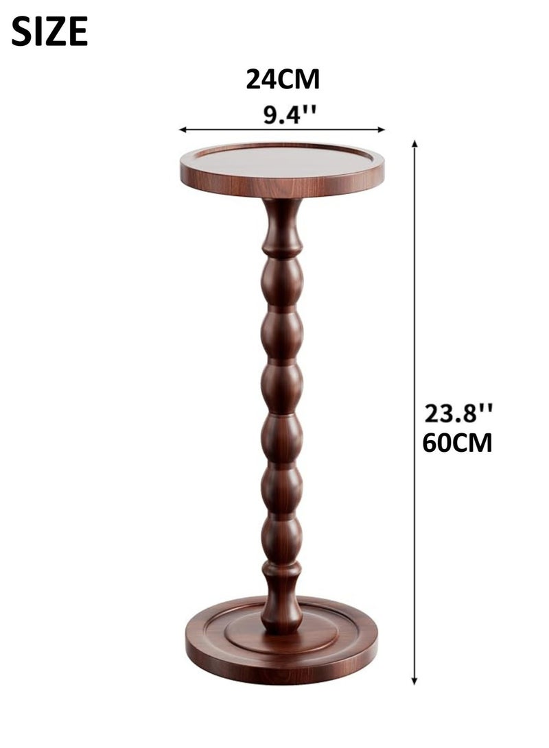 MASINGAA 2Pcs Solid Wood Side Table, Rubber Wood‌ Small Side Table for Small Spaces, Coffee Table, Service table, Pedestal End Tables for Living Room, Bedroom, Corners, and Office, Dark Walnut - Image 5