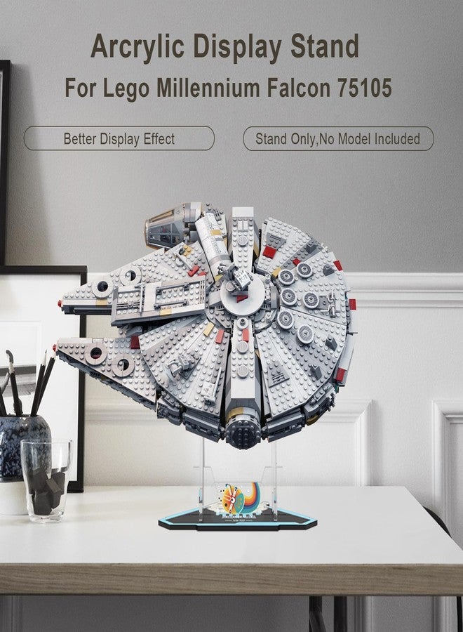 NAOCARD Acrylic Display Stand for Lego Star Wars Millennium Falcon 75257 Building Set (Stand Only, No Model) Vertical Display Bracket for Lego 75105 Starship Model - Image 2