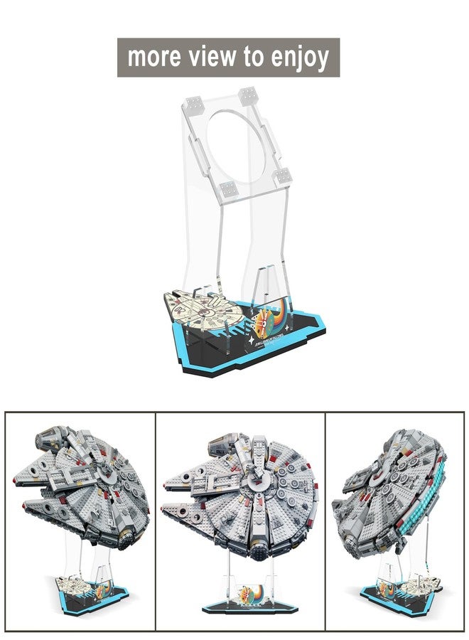 NAOCARD Acrylic Display Stand for Lego Star Wars Millennium Falcon 75257 Building Set (Stand Only, No Model) Vertical Display Bracket for Lego 75105 Starship Model - Image 3