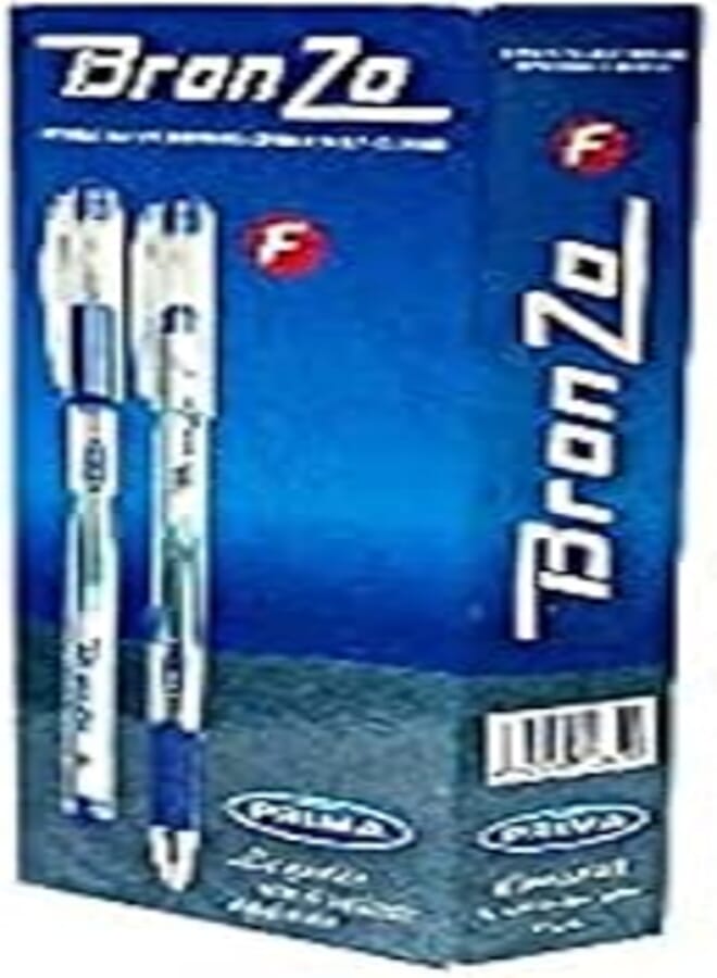 Prima bronzo pack of 10 pieces ballpoint pen fine - blue