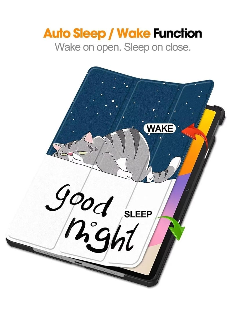 VKL Case Compatible with Huawei MatePad SE 11 inch 2024 Tri-Fold Smart Tablet Case,Hard PC Back Shell Slim Multi- Viewing Angles Stand Folio Cover (Cat) - Image 4