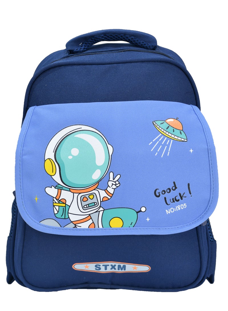 High quality nylon school backpack for boys (Blue) - Image 1