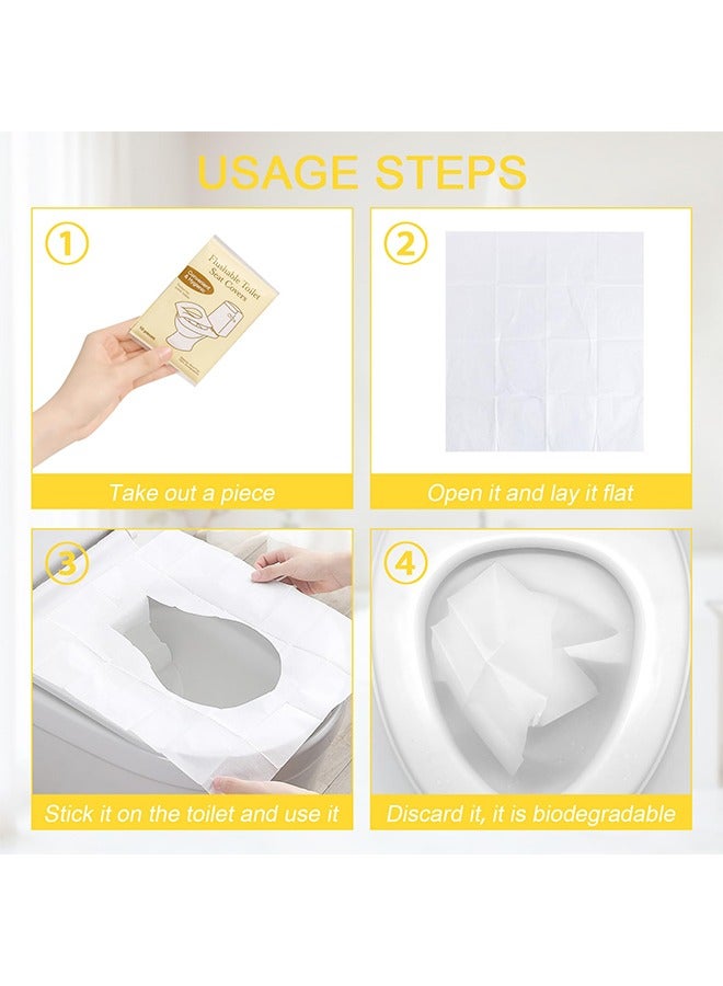 10PCS Disposable Flushable Toilet Seat Covers – Portable Travel Essentials for Public Toilets, Airplane, Camping – Hygienic Paper Covers for Men & Women - Image 3