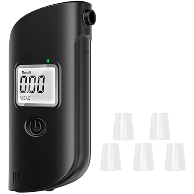 rayihni Alcohol Tester, 15 Mouthpieces Alcohol Tester with LCD Screen, Digital Breathalyser with LED Emergency Lighting, Suitable for Personal Alcohol Tests to Ensure a Sight - Image 2