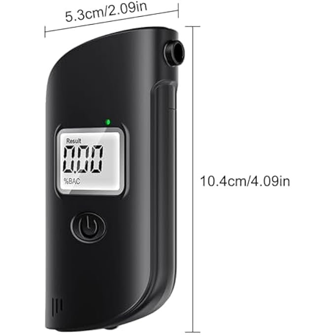 rayihni Alcohol Tester, 15 Mouthpieces Alcohol Tester with LCD Screen, Digital Breathalyser with LED Emergency Lighting, Suitable for Personal Alcohol Tests to Ensure a Sight - Image 3