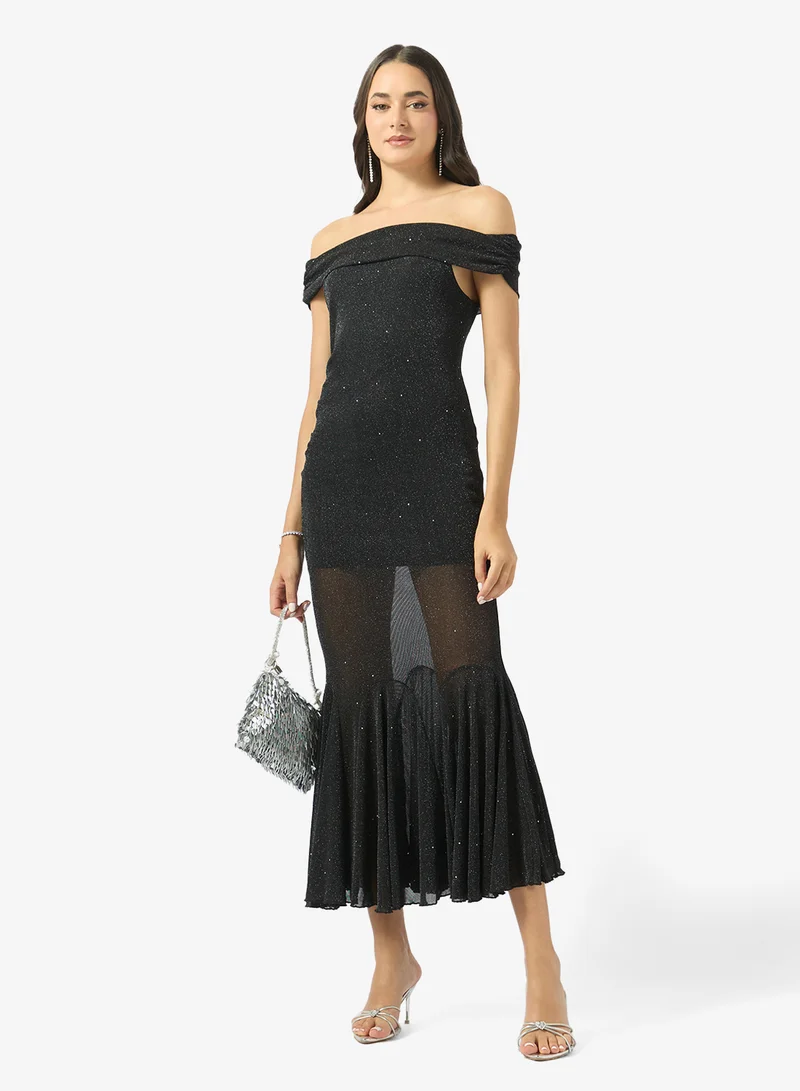 Ginger  Off Shoulder Mesh Mermaid Dress for Women | Best Price UAE