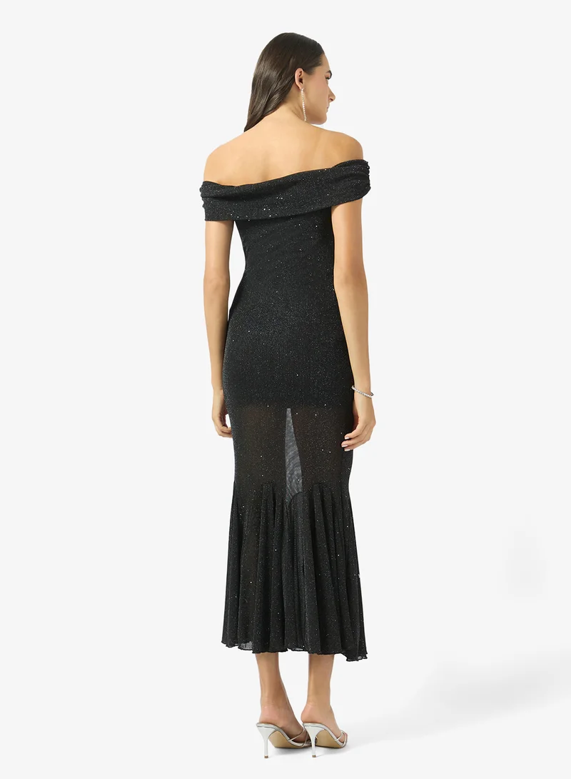 Ginger  Off Shoulder Mesh Mermaid Dress for Women | Best Price UAE