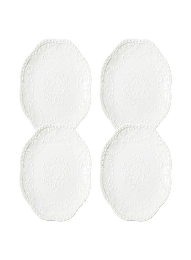 SHIDACHENG White Small Dessert Plates Set of 4,Ceramic Dinner Plates 6 Inch for Appetizer, Fruits, Cake, Salad,Microwave Safe,Christmas Gift - Image 4