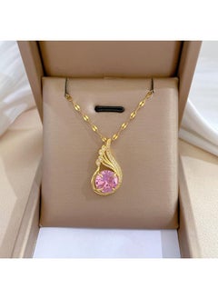 [titanium Steel] New Diamond-encrusted Four-leaf Flower Necklace Female Temperament Female High-grade Double-sided Shell Clavicle Chain Explosions