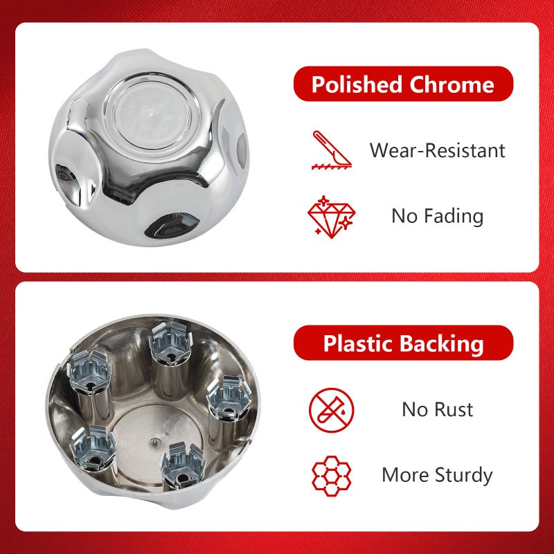 Gear Up 4PCS Wheel Center Caps Hubcap Cover for Ford Explorer 1993-2003 Ford Ranger 1993-2011 Mercury Mountaineer 1997-2001 Replaces F67A-1A096-KA, F67A-1A096-MA - Image 3