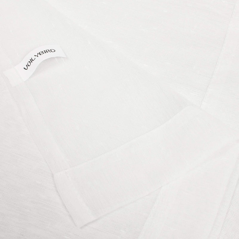 VOILYBIRD White 108 Inches Sheer Curtains Extra Long See Through Sheers for Living Room Bedroom Rainy Style Rod Pocket at Top, 52-inch by 108-inch, 2 Panels - Image 4