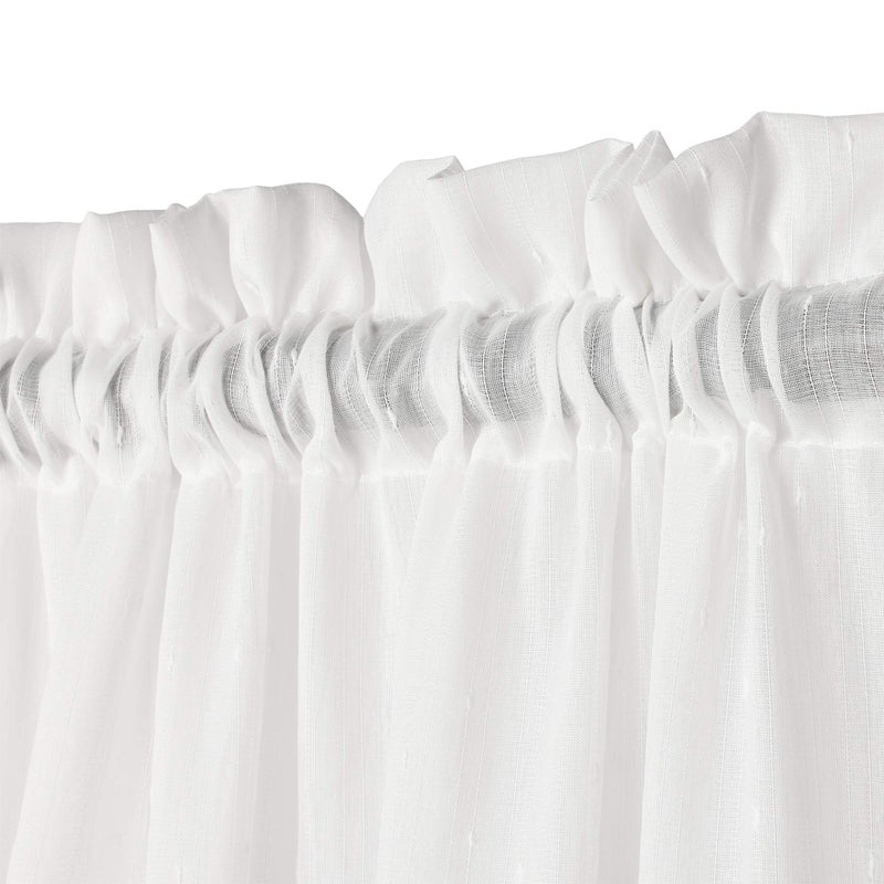 VOILYBIRD White 108 Inches Sheer Curtains Extra Long See Through Sheers for Living Room Bedroom Rainy Style Rod Pocket at Top, 52-inch by 108-inch, 2 Panels - Image 2