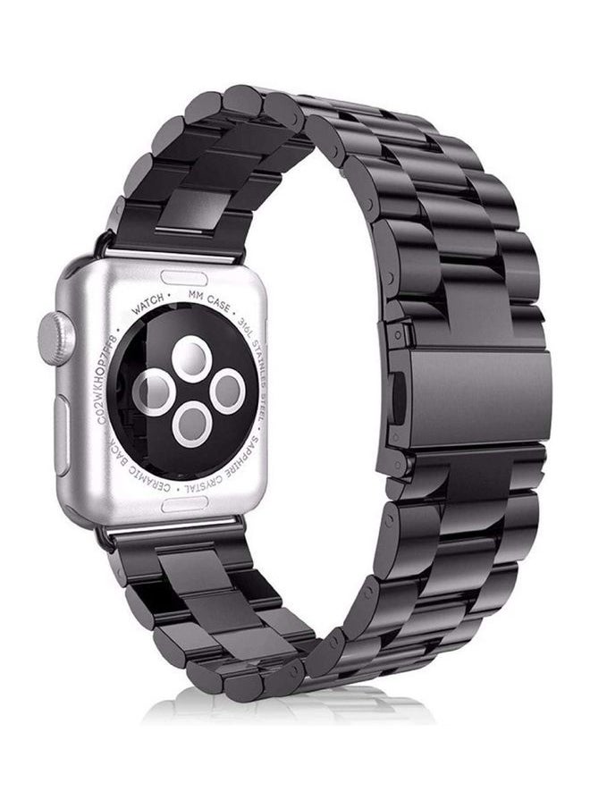 NIBEMINENT - Stainless Steel Replacement Band For Apple Watch 42/44/45/49mm Series 7/6/5/4/3/2/1 Black - Image 1