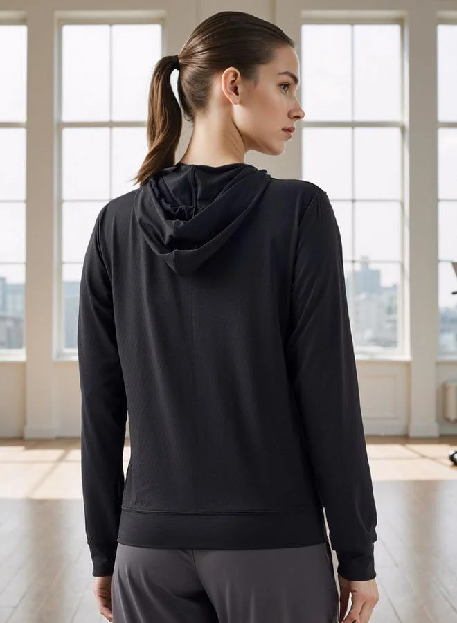 ADOT by Splash Textured Zip Through Hoodie with Pockets