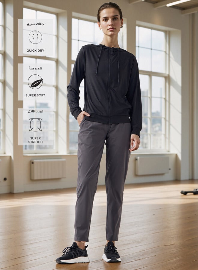 آكتف هودي بسحاب وجيوب بنقشة مميزة - Image 2