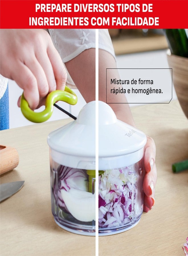 T-fal Tefal K13704 Manual Chopper Neo, 16.9 fl oz (500 ml), Washable Lid, Unique Double Twisted Blade - Image 2