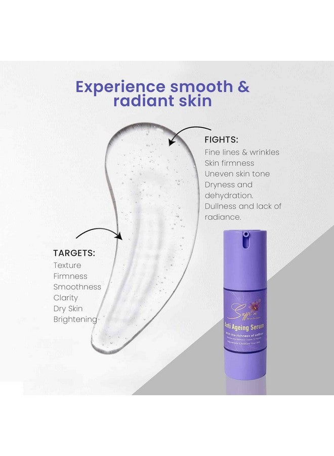 Saffr'n Anti Ageing Serum with Saffron extract, 5% Niacinamide, Peptides, Lactic Acid, Centella Asiatica to Reduce Ageing Signs | 30 ml - Image 4
