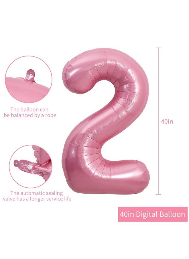 TONIFUL - 40 Inch Light Pink Large Macaron Numbers Balloons 09 Number 2 Digit 2 Helium Balloons Foil Mylar Big Number Pastel Balloons For Birthday Party Anniversary Supplies Decorations - Image 1